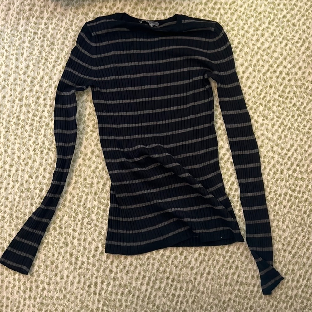 Vince. Mixed blend striped sweater/shirt